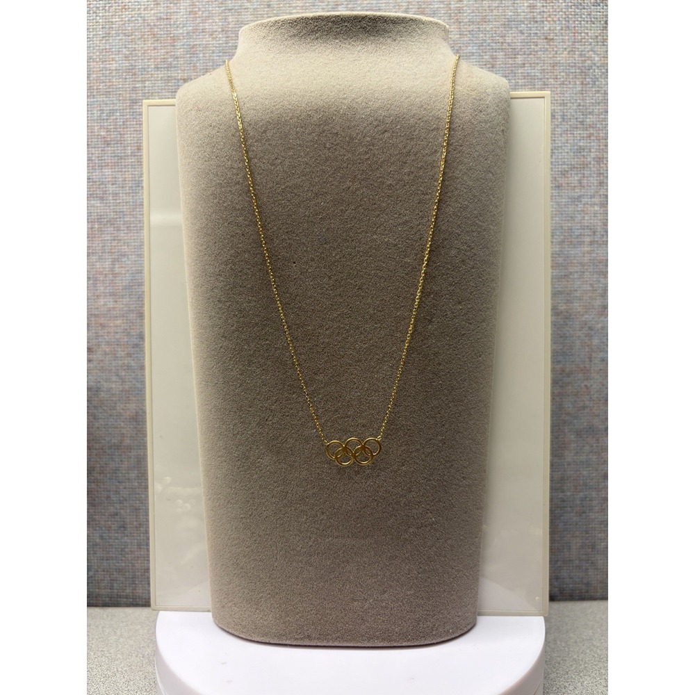 Olympic Necklace 18K 750 Yellow Gold Olympic Sports Pendant Signed SECULUS